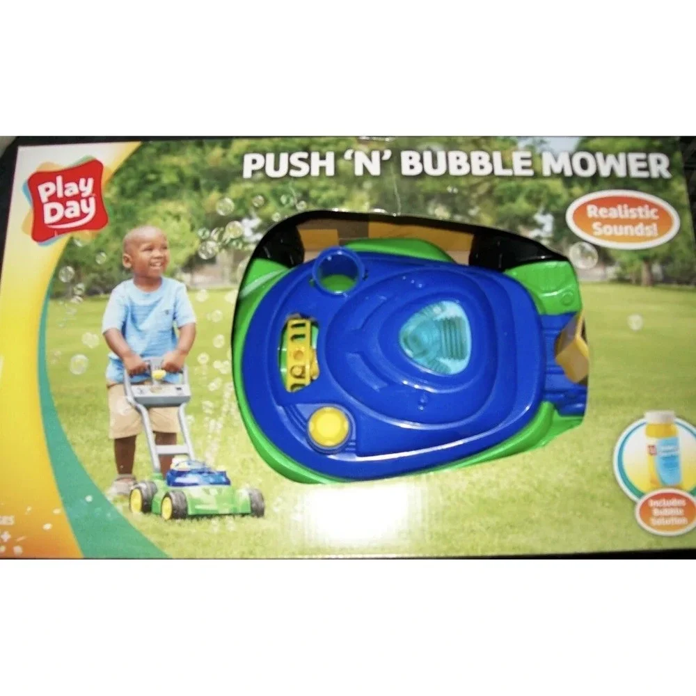Bubble Lawn Mower Machine Toys Kids Outdoor Play‎ Garden Soap Bubbles Solution